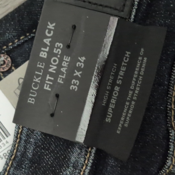 NEW Buckle BLACK Fit 53 Mid Rise Flare Jeans Sz 33x34 NWT Midrise Tall - Picture 10 of 12